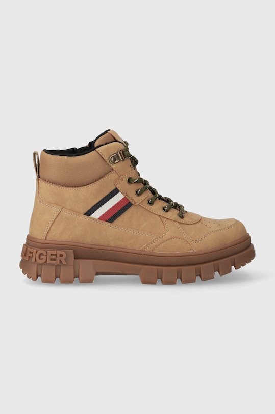 Tommy Hilfiger buty zimowe dziecięce imitacja zamszu brązowy T3B5.33157.35.41