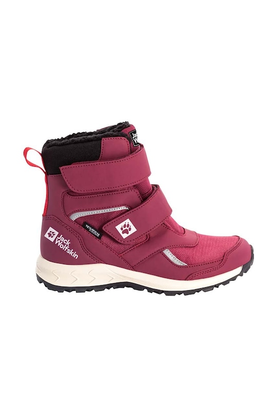 Jack Wolfskin buty zimowe dziecięce WOODLAND WT TEXAPORE HIGH VC ocieplane bordowy 4054001