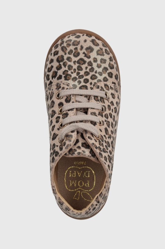 Pom D'api półbuty zamszowe dziecięce STAND-UP BOTTINE beżowy P1ACDY0413.19.23