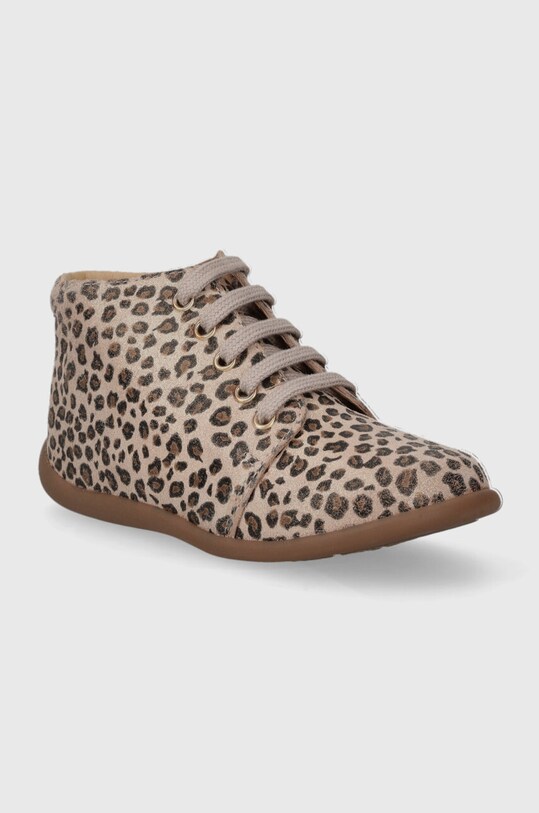 Pom D'api pantofi din piele intoarsa pentru copii P1ACDY0413.24.25 bej AW23