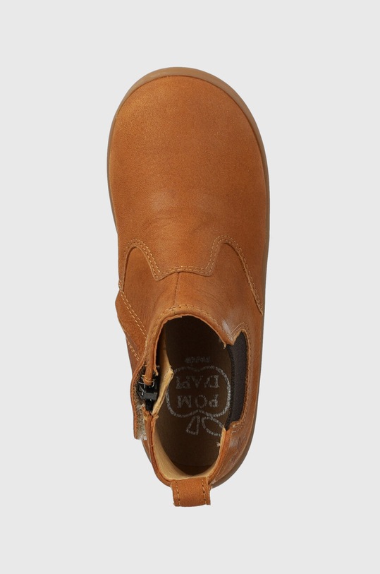 Дитячі замшеві туфлі Pom D'api коричневий P1ADBG0402.24.25