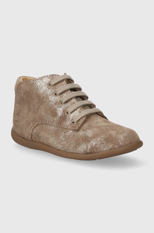 Pom D'api pantofi din piele intoarsa pentru copii P1AGAZ0405.24.25 bej AW23