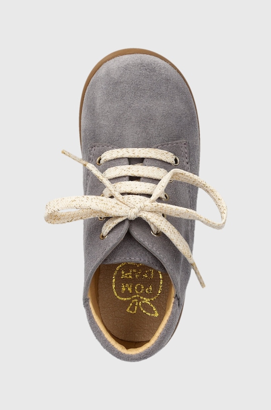 Παιδικά κλειστά παπούτσια σουέτ Pom D'api STAND-UP DERBY γκρί P1AGDO0404.24.25