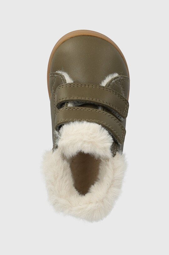 Pom D'api buty zimowe skórzane dziecięce FLEX-UP EASY FUR zielony P1BEBN0401.19.23