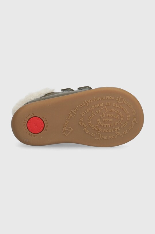 Pom D'api buty zimowe skórzane dziecięce FLEX-UP EASY FUR P1BEBN0401.19.23 zielony