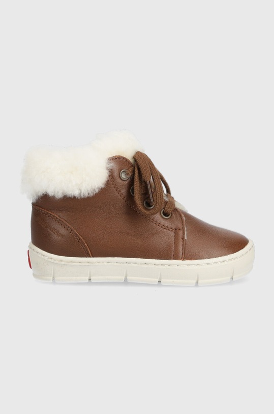 Pom D'api ghete de iarna pentru copii din piele START TOP FUR cu snur maro P1CCAP04R1.21.23