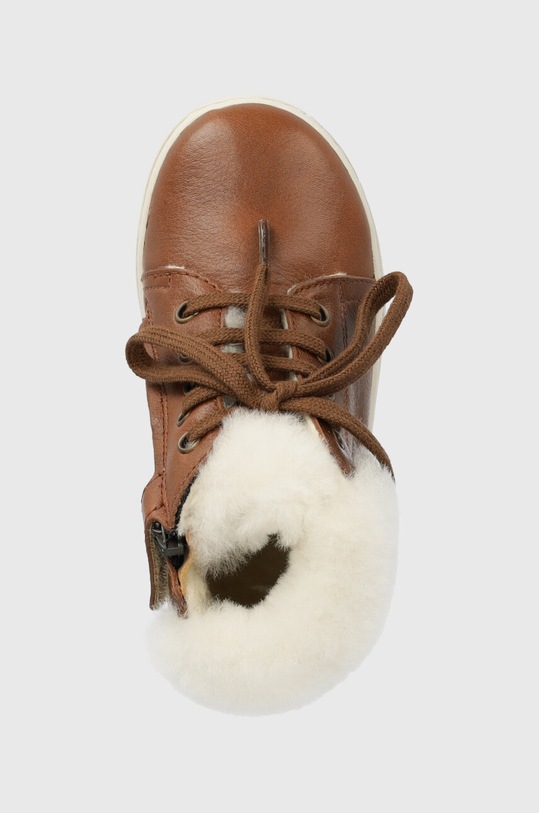 Dječje zimske kožne cipele Pom D'api START TOP FUR smeđa P1CCAP04R1.24.27