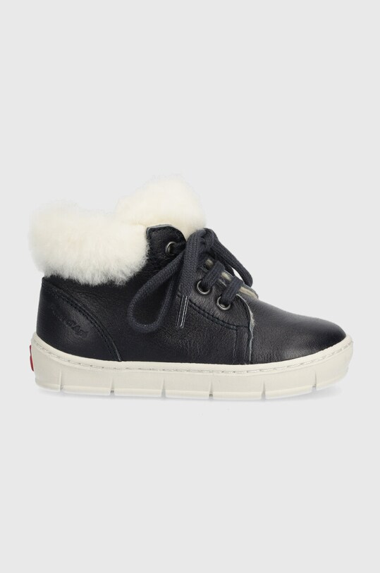 Pom D'api ghete de iarna pentru copii din piele START TOP FUR cu snur bleumarin P1CCAP04R2.21.23