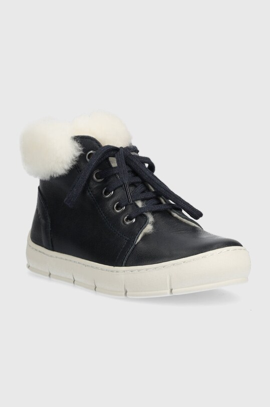 Pom D'api buty zimowe skórzane dziecięce START TOP FUR P1CCAP04R2.28.30 granatowy AW23