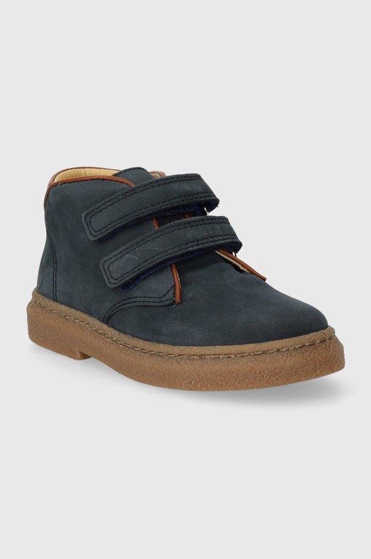 Dětské semišové polobotky Pom D'api TRIX EASY P1DCCG0401.22.23 námořnická modř AW23