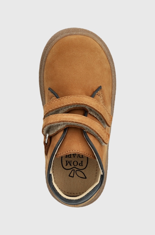 Pom D'api półbuty zamszowe dziecięce TRIX EASY brązowy P1DCCG0402.22.23