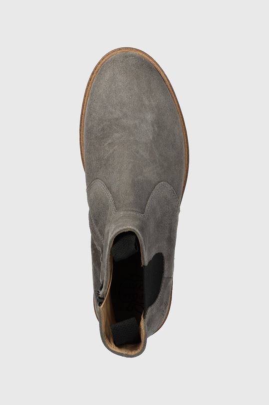 Παιδικές μπότες τσέλσι από σουέτ Pom D'api BROTHER JODZIP γκρί P1OADO0402.35.38