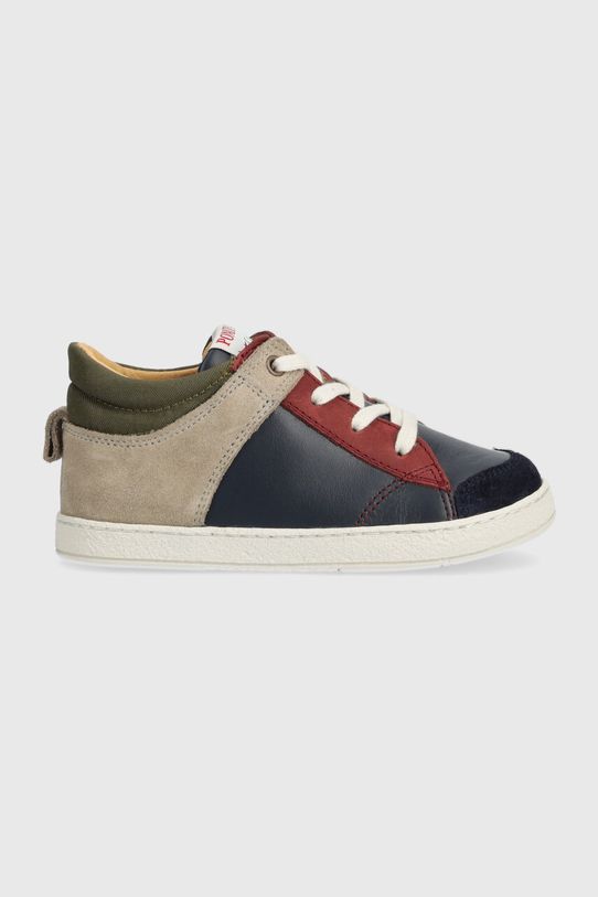 Δερμάτινα παιδικά κλειστά παπούτσια Pom D'api MOUSSE ZIP TREK δέρμα σαμουά σκούρο μπλε P1PDFB0403.24.27