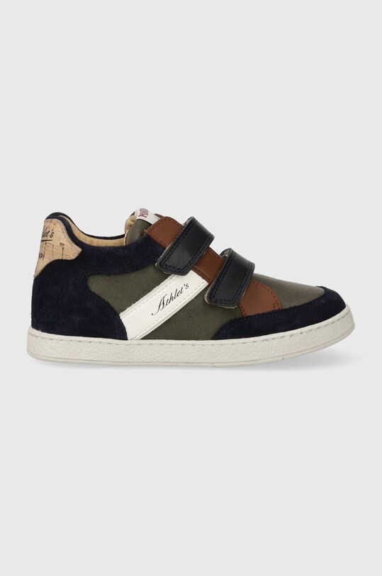 Pom D'api sneakersy dziecięce MOUSSE EASY RACING skóra zamszowa zielony P1PECM0402.24.27