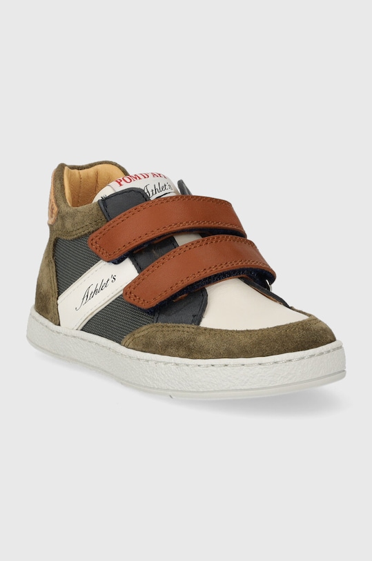 Pom D'api sneakersy skórzane dziecięce MOUSSE EASY RACING P1PECO0403.19.23 zielony AW23