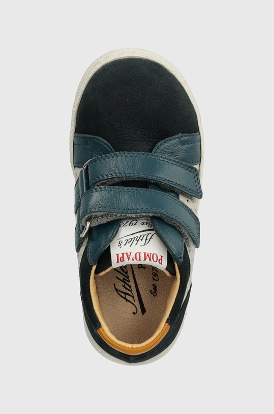 Pom D'api sneakersy skórzane dziecięce MOUSSE EASY PERFO granatowy P1PGAM0409.19.23