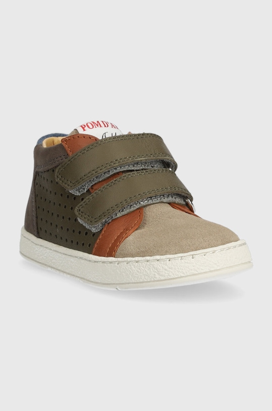 Dětské kožené polobotky Pom D'api P1PGBU0406.19.23 zelená AW23