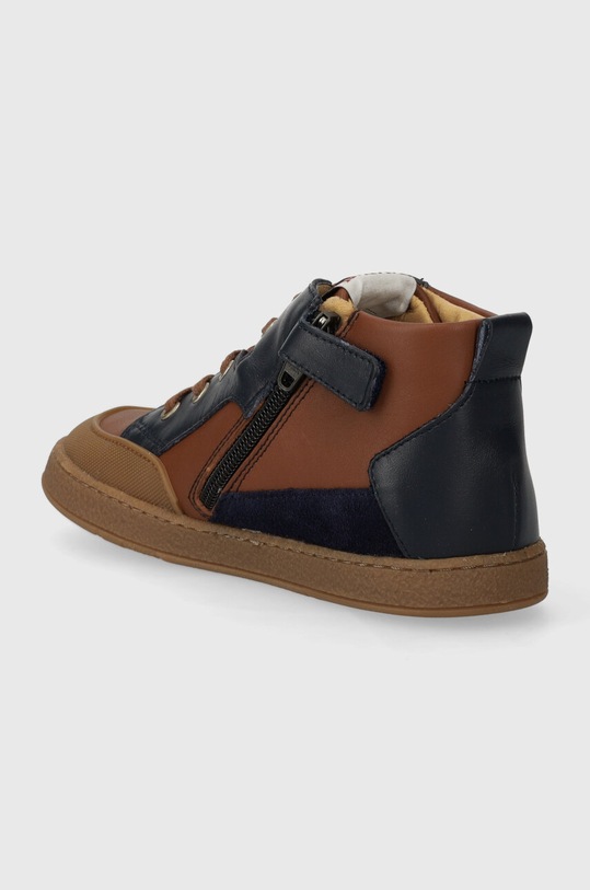 Chłopiec Pom D'api sneakersy skórzane dziecięce MOUSSE BUMP P1PICE0404.24.27 brązowy