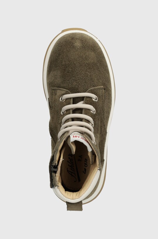 Dječje polucipele od brušene kože Pom D'api FLOW BOOTS zelena P1QPEI0401.28.30