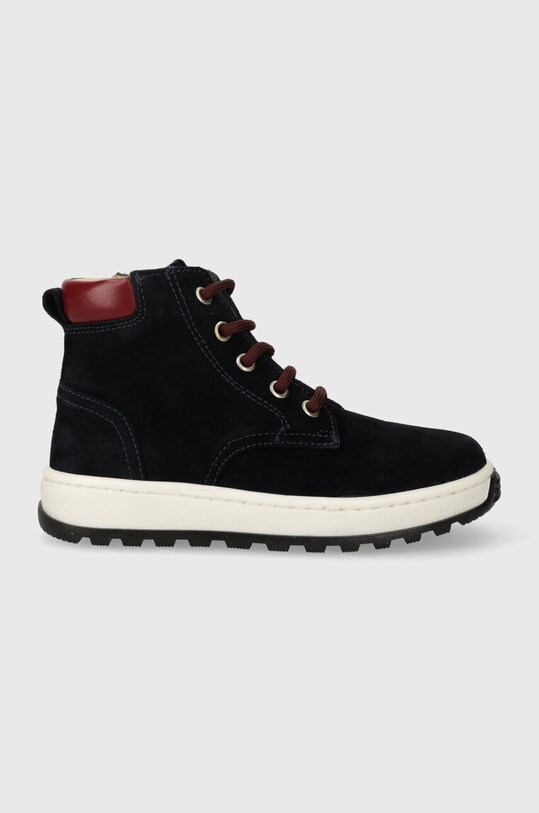 Дитячі замшеві туфлі Pom D'api FLOW BOOTS замша темно-синій P1QPEP0402.28.30