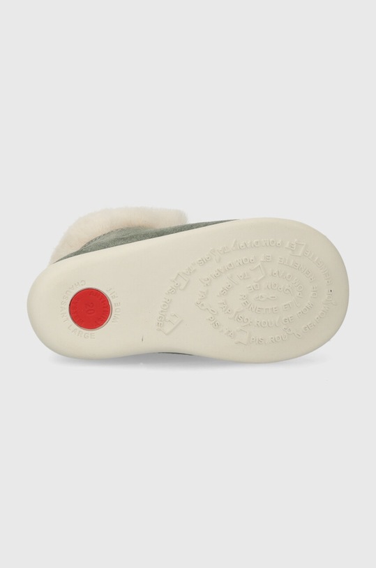 Detské zimné semišové topánky Pom D'api SWEET ZIP FUR P1VBDO0403.19.23 zelená