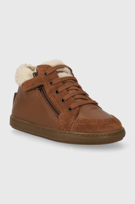 Детские кожаные зимние ботинки Shoo Pom P4BLCI0401 коричневый AW23