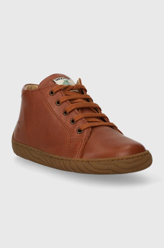 Дитячі шкіряні туфлі Shoo Pom P4EBEF0401 коричневий AW23