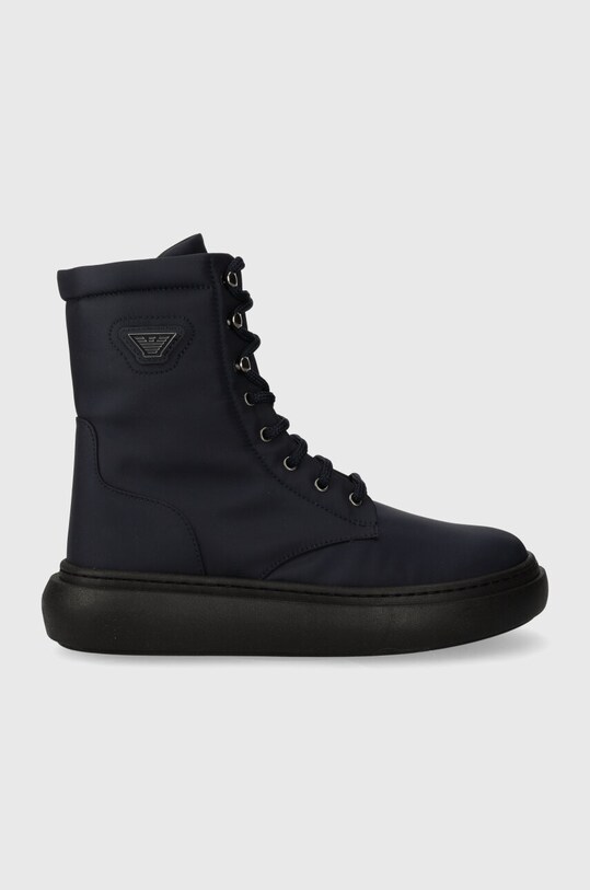 Детские зимние сапоги Emporio Armani без утепления тёмно-синий XYN010.XOT83