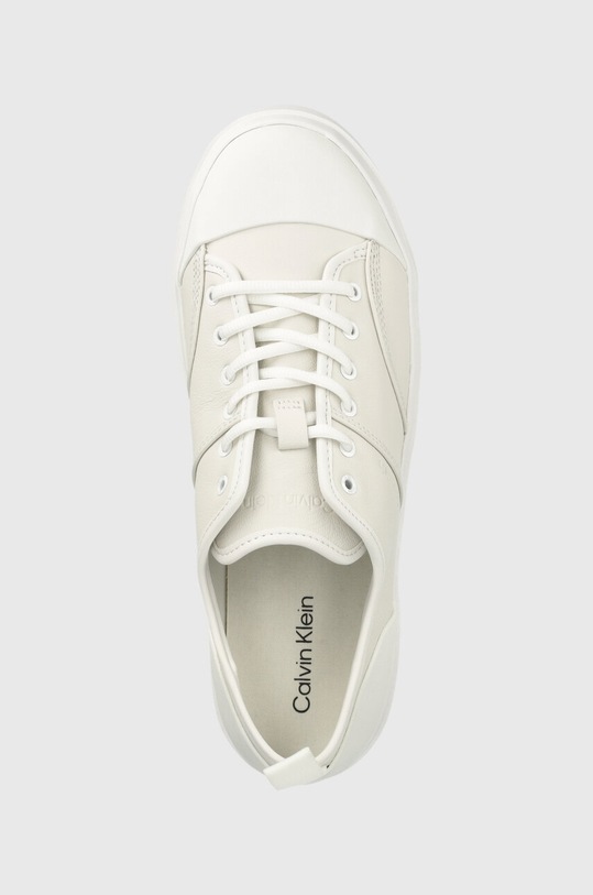Calvin Klein sneakersy skórzane LOW TOP LACE UP LTH biały HM0HM01045