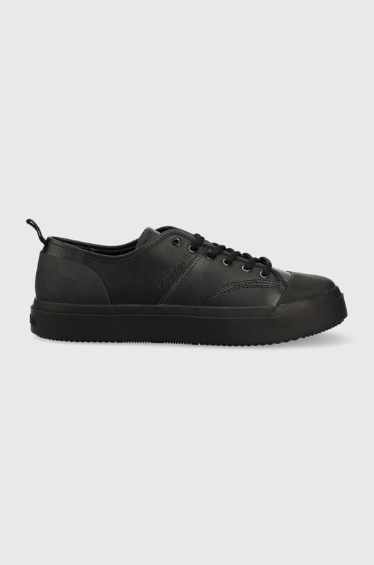 Кожаные кроссовки Calvin Klein LOW TOP LACE UP LTH низкая чёрный HM0HM01045
