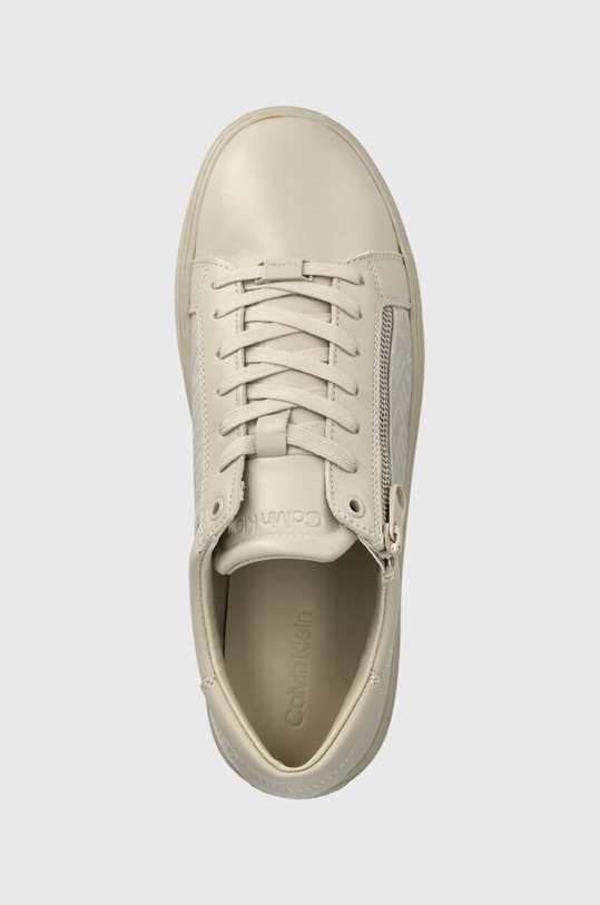 Calvin Klein sneakersy LOW TOP LACE UP W/ZI beżowy HM0HM01059
