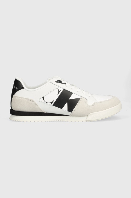 Calvin Klein Jeans sneakersy skórzane LOW PROFILE RUNNER M skóra powlekana biały YM0YM00695