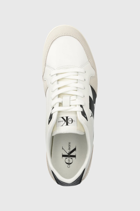 Calvin Klein Jeans sneakersy skórzane LOW PROFILE RUNNER M biały YM0YM00695
