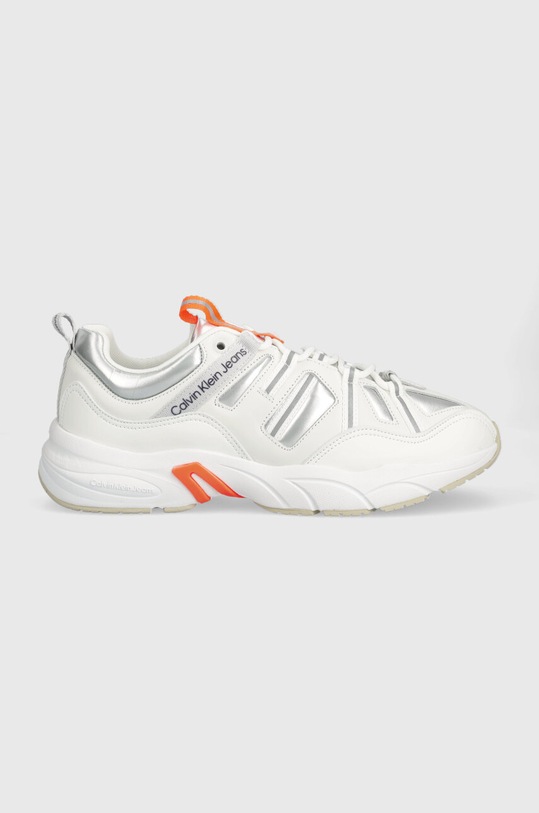 Tenisky Calvin Klein Jeans RETRO TENNIS LACEUP přírodní kůže bílá YM0YM00699