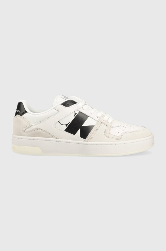 Calvin Klein Jeans sneakersy BASKET CUPSOLE LACEU skóra zamszowa biały YM0YM00709