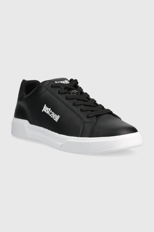 Just Cavalli bőr sportcipő 75QA3SB3ZP287899 fekete AW23