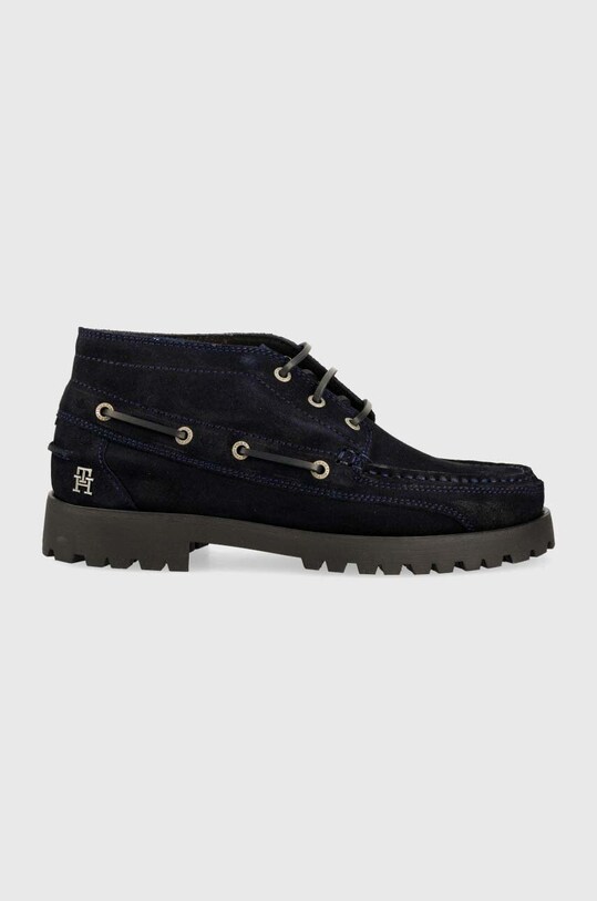 Замшеві туфлі Tommy Hilfiger TH BOAT BOOT CLASSIC замша темно-синій FM0FM04684