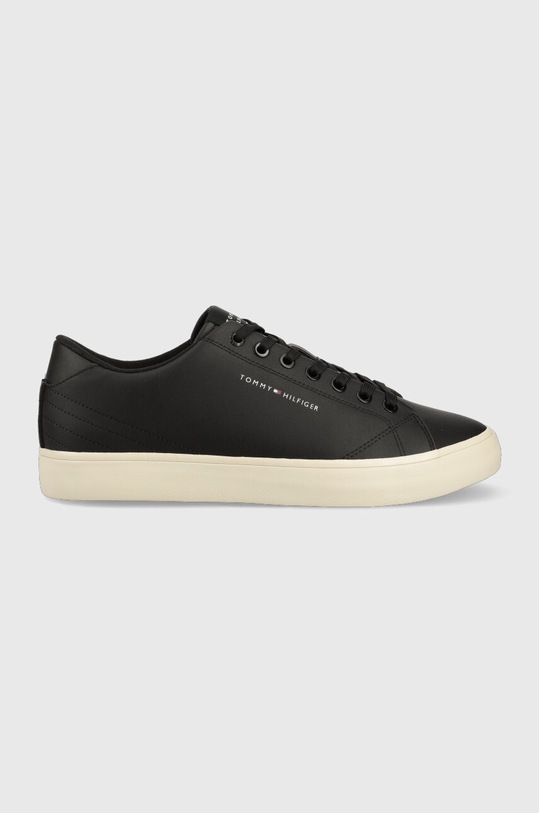 Usnjene superge Tommy Hilfiger TH HI VULC CORE LOW Nizka črna FM0FM04687