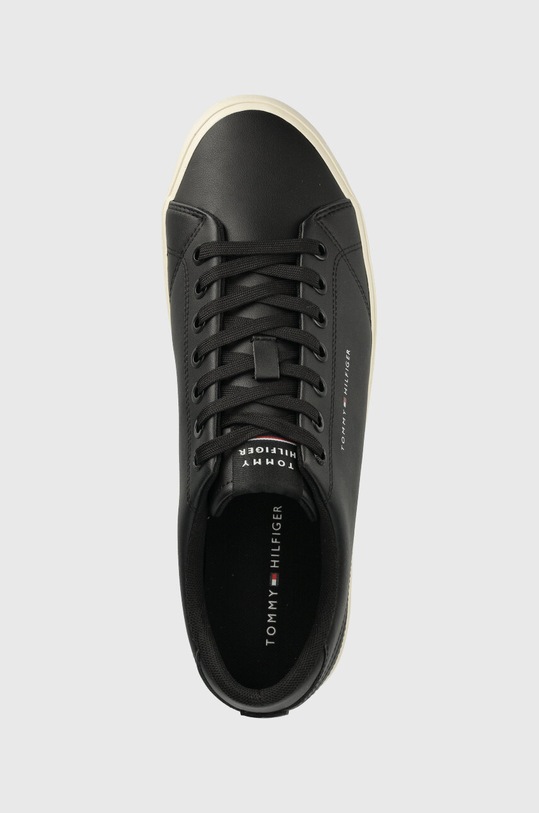 Usnjene superge Tommy Hilfiger TH HI VULC CORE LOW črna FM0FM04687