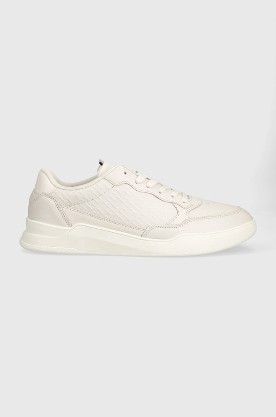 Tommy Hilfiger sneakers din piele ELEVATED CUPSOLE MONO DETAIL mic de statură bej FM0FM04698