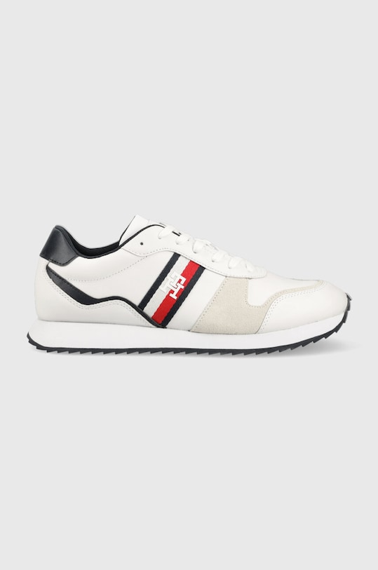 Δερμάτινα αθλητικά παπούτσια Tommy Hilfiger RUNNER EVO LEATHER δέρμα σαμουά λευκό FM0FM04714
