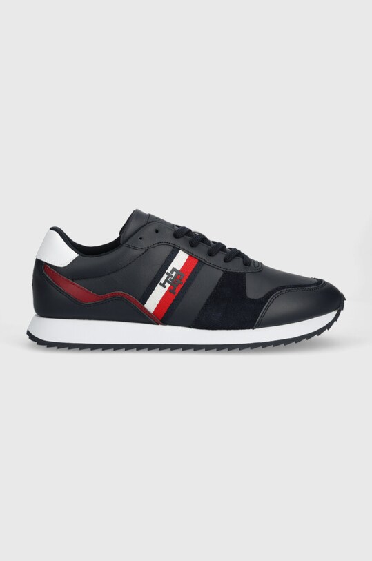 Δερμάτινα αθλητικά παπούτσια Tommy Hilfiger RUNNER EVO LEATHER δέρμα σαμουά σκούρο μπλε FM0FM04714