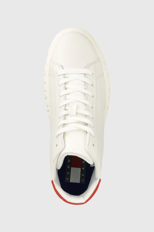 Δερμάτινα ελαφριά παπούτσια Tommy Jeans TJM OUTSOLE MID CUT λευκό EM0EM01218