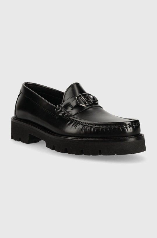 Karl Lagerfeld mokasyny skórzane MOKASSINO LUG KL KL13521.000 czarny AW23