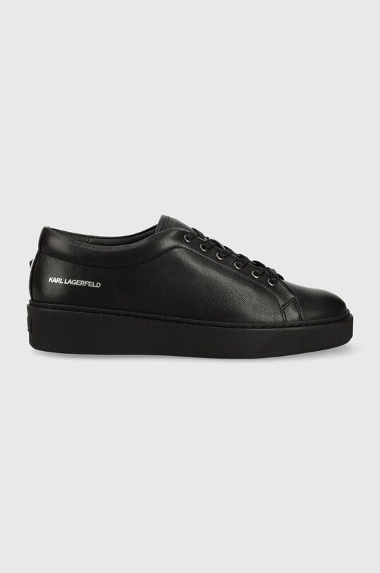 Karl Lagerfeld sneakersy skórzane FLINT niska czarny KL53320.000