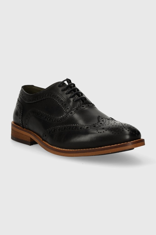 Barbour półbuty skórzane Isham MFO0693BK71 czarny AW23