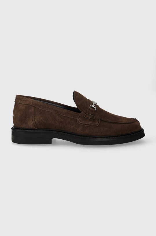 Filling Pieces mokasyny zamszowe Loafer Suede eleganckie brązowy 44222791909