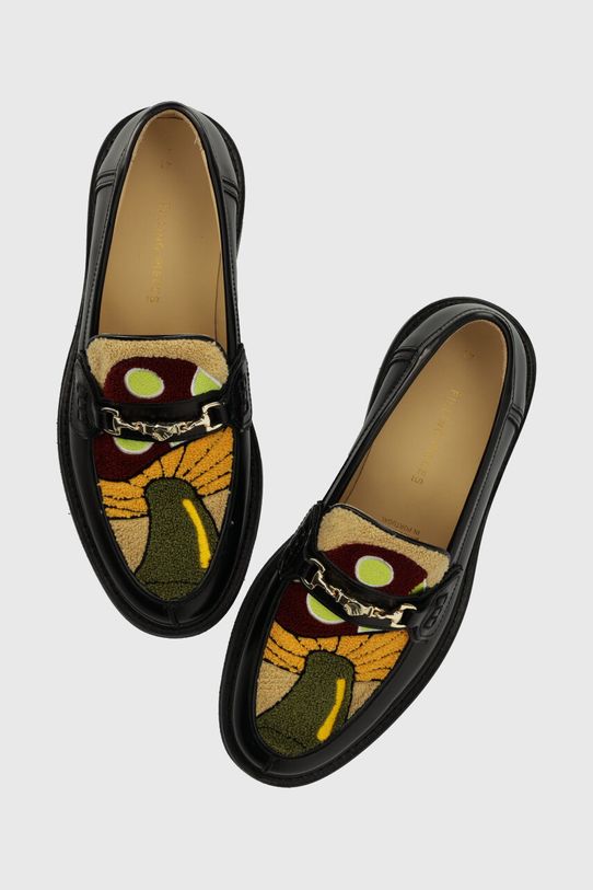 Шкіряні мокасини Filling Pieces Loafer Polido лицьова шкіра чорний 44233192082