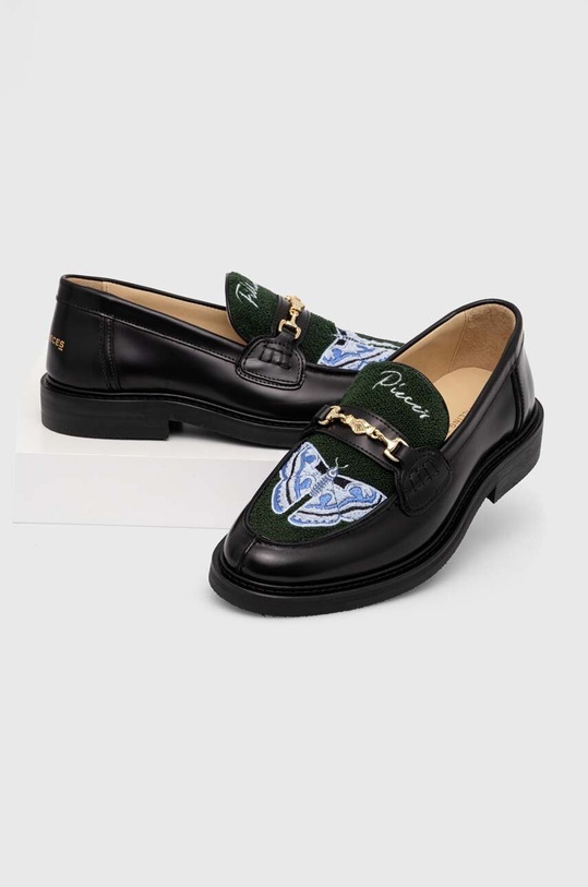 Kožené mokasíny Filling Pieces Loafer Polido Microbes černá 44233192084