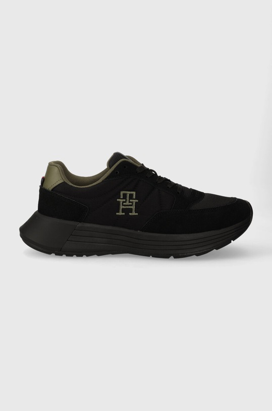 Tommy Hilfiger sneakersy CLASSIC ELEVATED RUNNER MIX skóra zamszowa czarny FM0FM04636